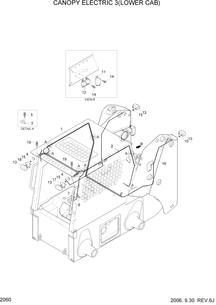 Схема запчастей Hyundai HSL800-7 - PAGE 2060 CANOPY ELECTRIC 3(LOWER CAB) ЭЛЕКТРИЧЕСКАЯ СИСТЕМА