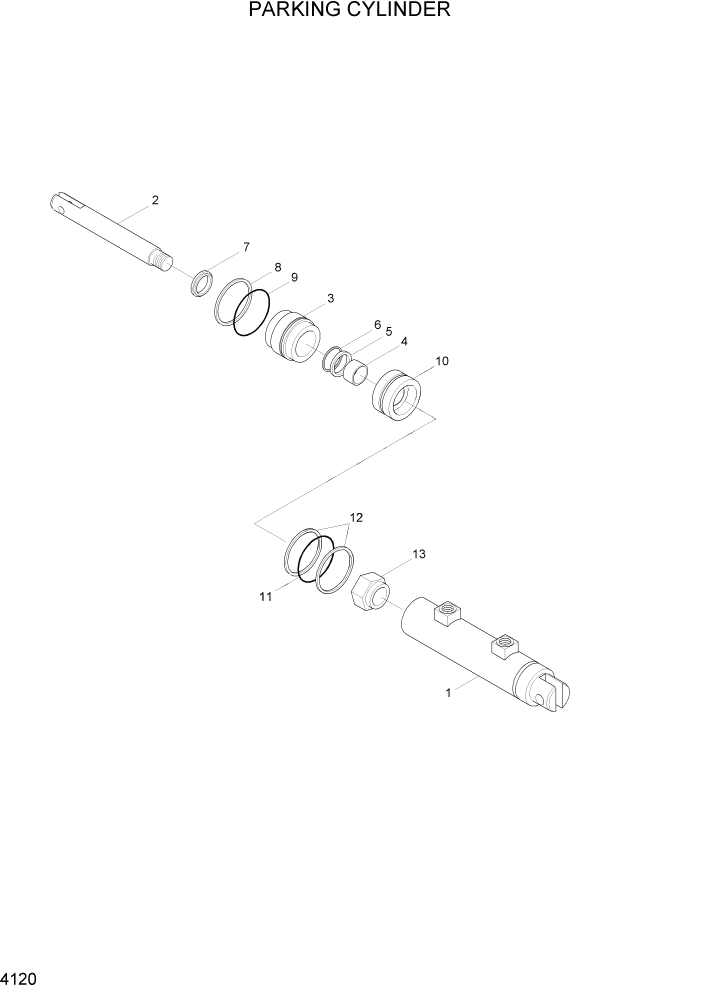 Схема запчастей Hyundai HSL800-7 - PAGE 4120 PARKING CYLINDER ГИДРАВЛИЧЕСКИЕ КОМПОНЕНТЫ