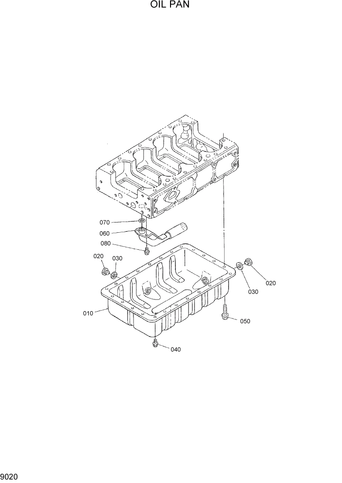 Схема запчастей Hyundai HSL800-7 - PAGE 9020 OIL PAN ДВИГАТЕЛЬ БАЗА