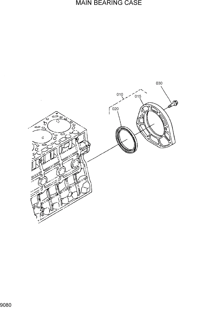 Схема запчастей Hyundai HSL800-7 - PAGE 9080 MAIN BEARING CASE ДВИГАТЕЛЬ БАЗА