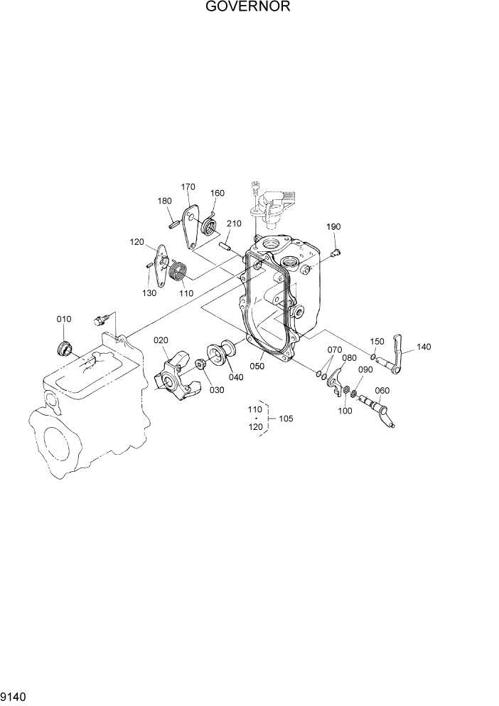 Схема запчастей Hyundai HSL800-7 - PAGE 9140 GOVERNOR ДВИГАТЕЛЬ БАЗА