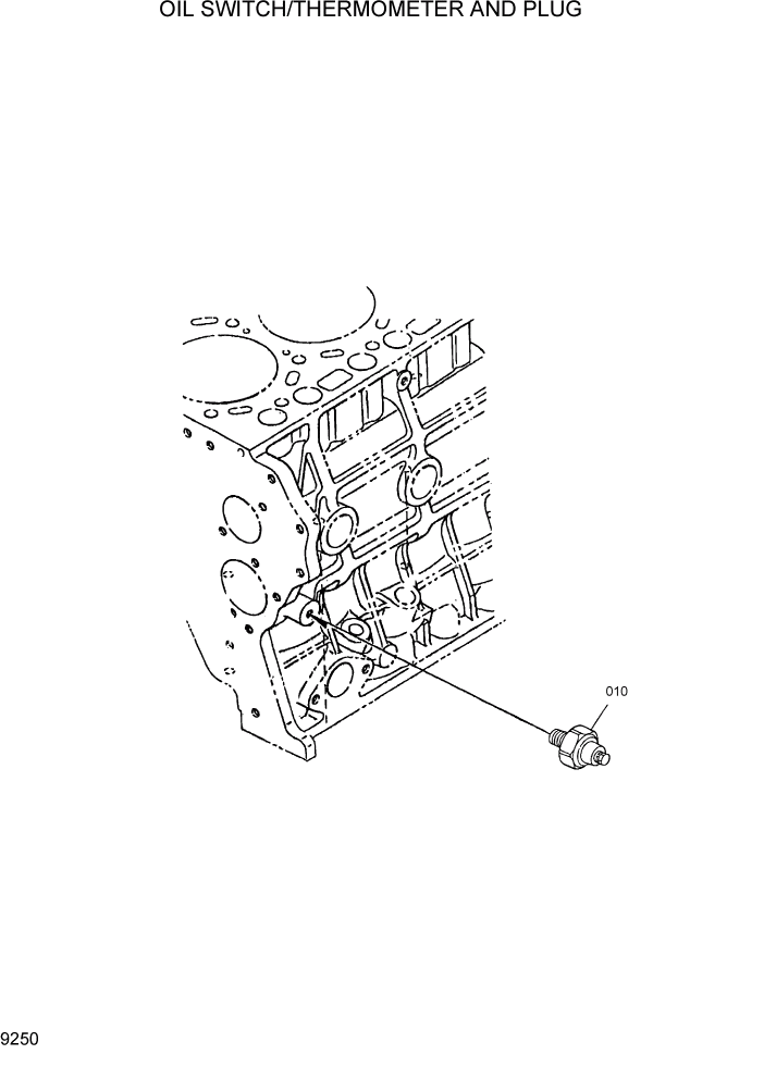 Схема запчастей Hyundai HSL800-7 - PAGE 9250 OIL SWITCH/THERMOMETER AND PLUG ДВИГАТЕЛЬ БАЗА