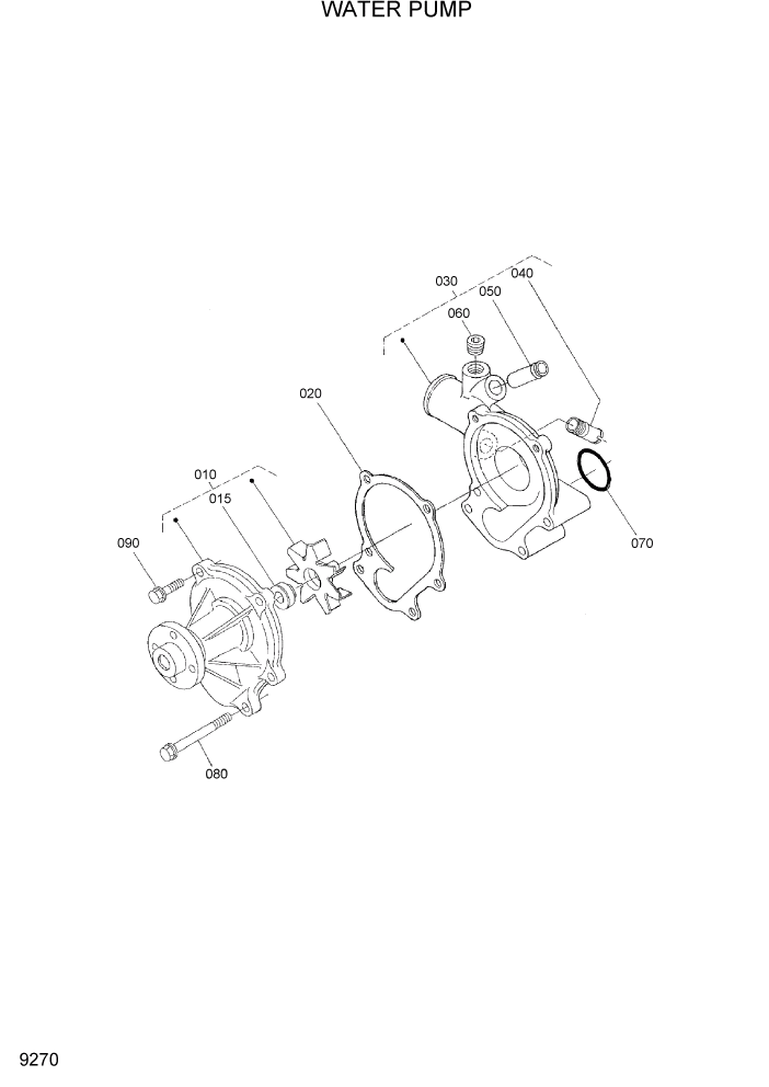 Схема запчастей Hyundai HSL800-7 - PAGE 9270 WATER PUMP ДВИГАТЕЛЬ БАЗА