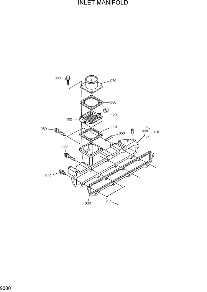 Схема запчастей Hyundai HSL800-7 - PAGE 9300 INLET MANIFOLD ДВИГАТЕЛЬ БАЗА