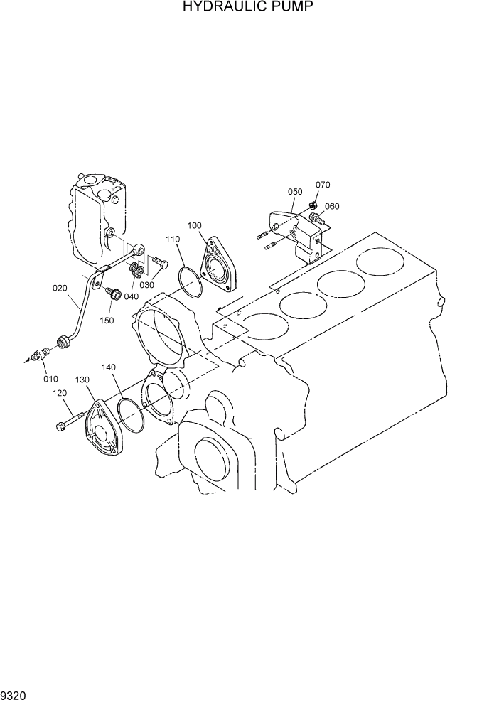 Схема запчастей Hyundai HSL800-7 - PAGE 9320 HYDRAULIC PUMP ДВИГАТЕЛЬ БАЗА