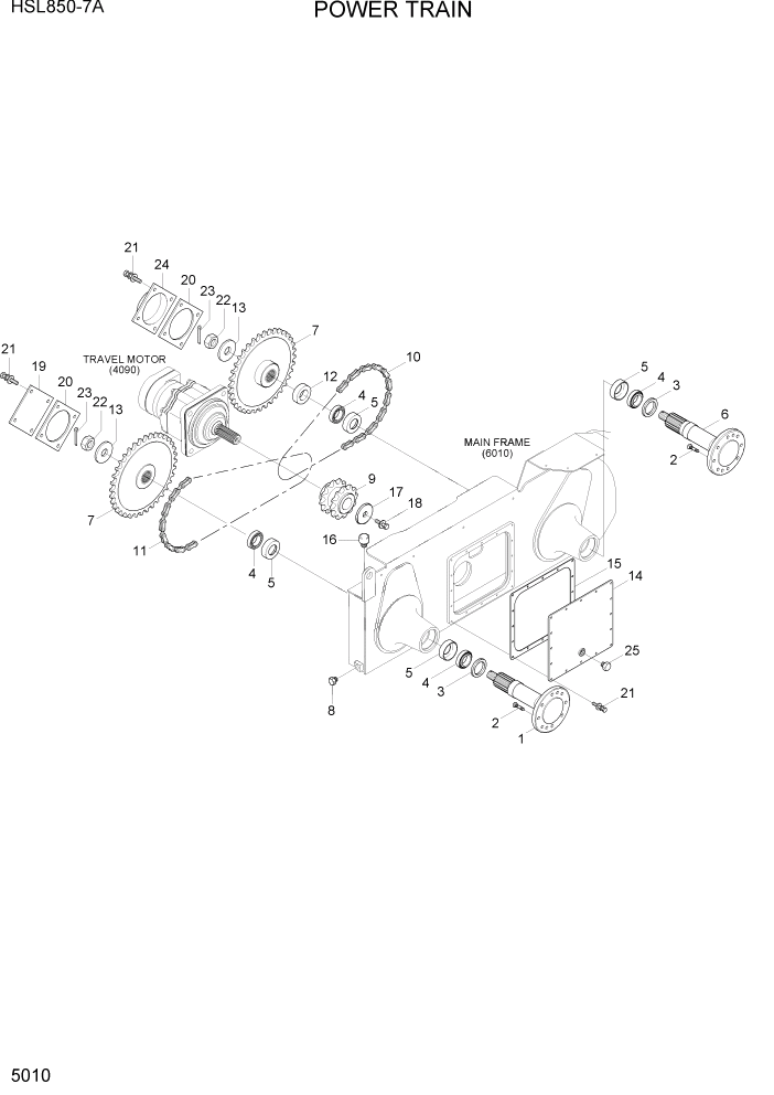 Схема запчастей Hyundai HSL850-7A - PAGE 5010 POWER TRAIN ТРАНСМИССИЯ