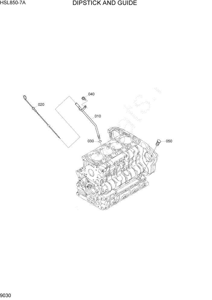 Схема запчастей Hyundai HSL850-7A - PAGE 9030 DIPSTICK AND GUIDE ДВИГАТЕЛЬ БАЗА