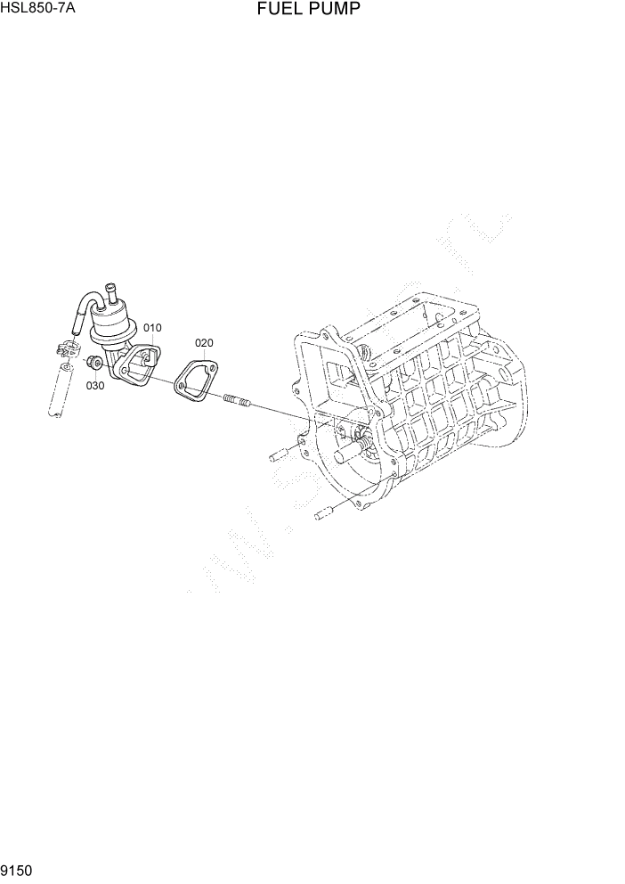 Схема запчастей Hyundai HSL850-7A - PAGE 9150 FUEL PUMP ДВИГАТЕЛЬ БАЗА