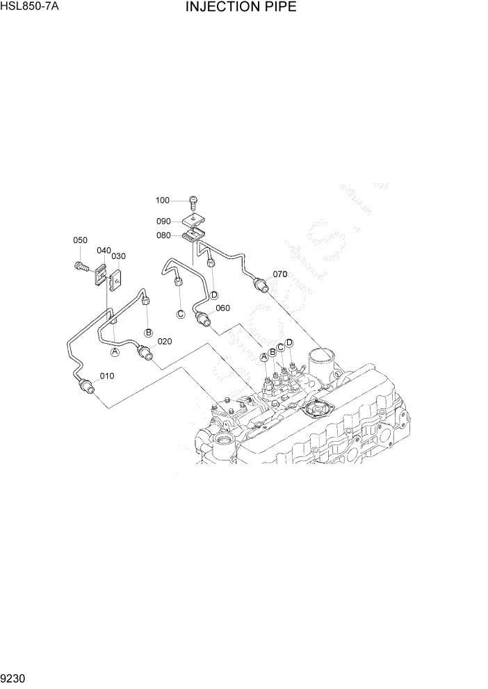 Схема запчастей Hyundai HSL850-7A - PAGE 9230 INJECTION PIPE ДВИГАТЕЛЬ БАЗА