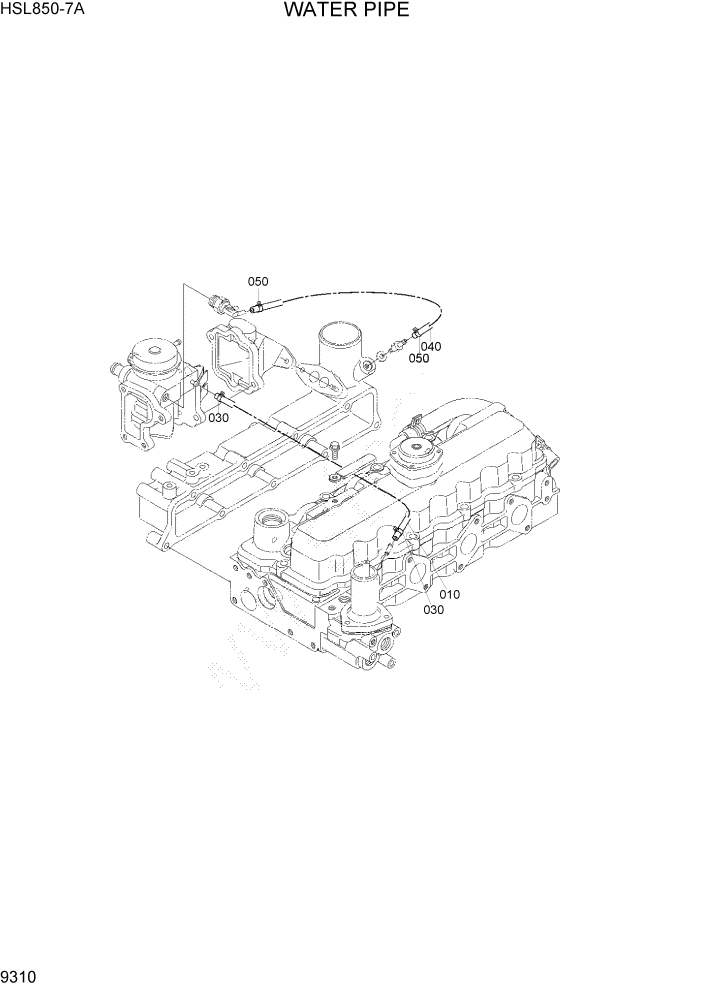 Схема запчастей Hyundai HSL850-7A - PAGE 9310 WATER PIPE ДВИГАТЕЛЬ БАЗА