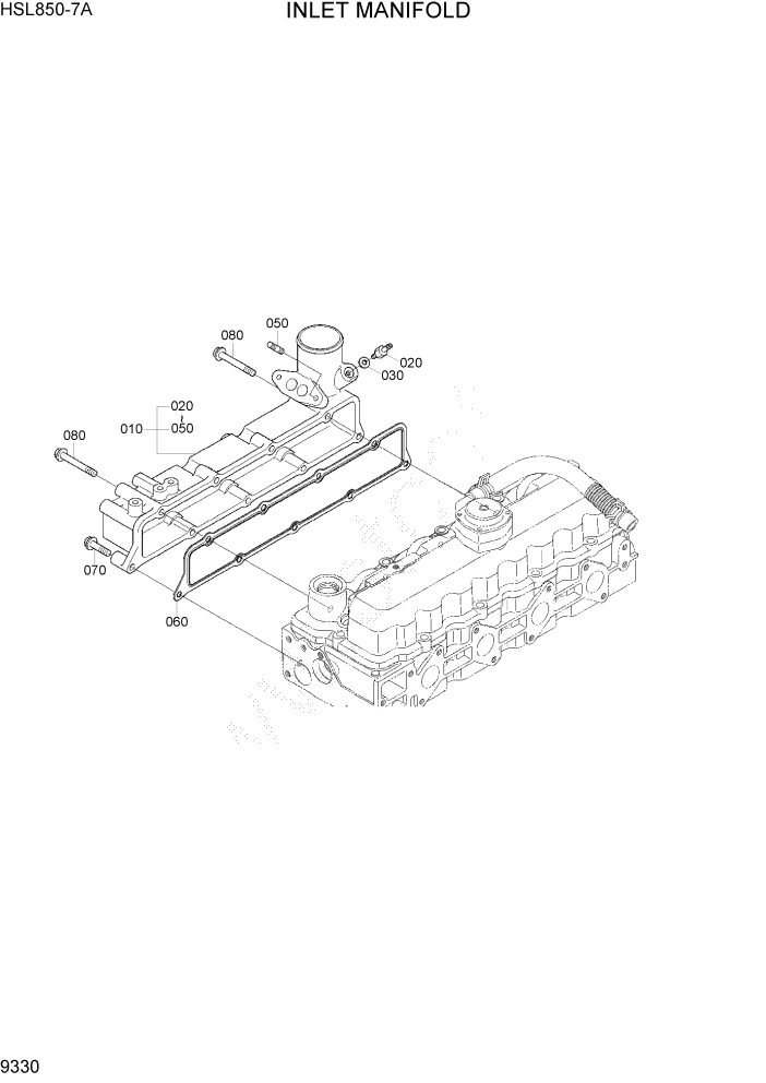 Схема запчастей Hyundai HSL850-7A - PAGE 9330 INLET MANIFOLD ДВИГАТЕЛЬ БАЗА