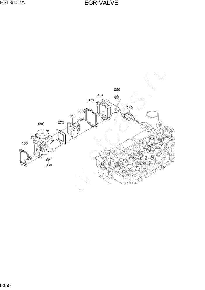 Схема запчастей Hyundai HSL850-7A - PAGE 9350 EGR VALVE ДВИГАТЕЛЬ БАЗА