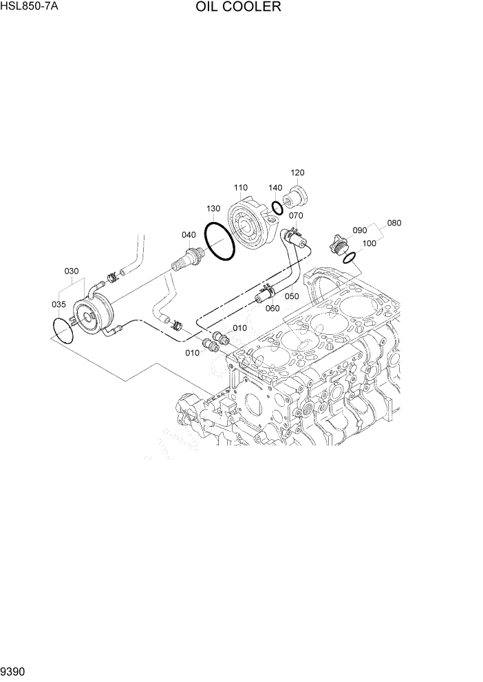 Схема запчастей Hyundai HSL850-7A - PAGE 9390 OIL COOLER ДВИГАТЕЛЬ БАЗА