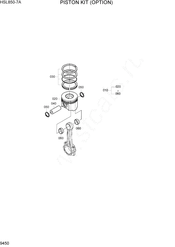 Схема запчастей Hyundai HSL850-7A - PAGE 9450 PISTON KIT(OPTION) ДВИГАТЕЛЬ БАЗА