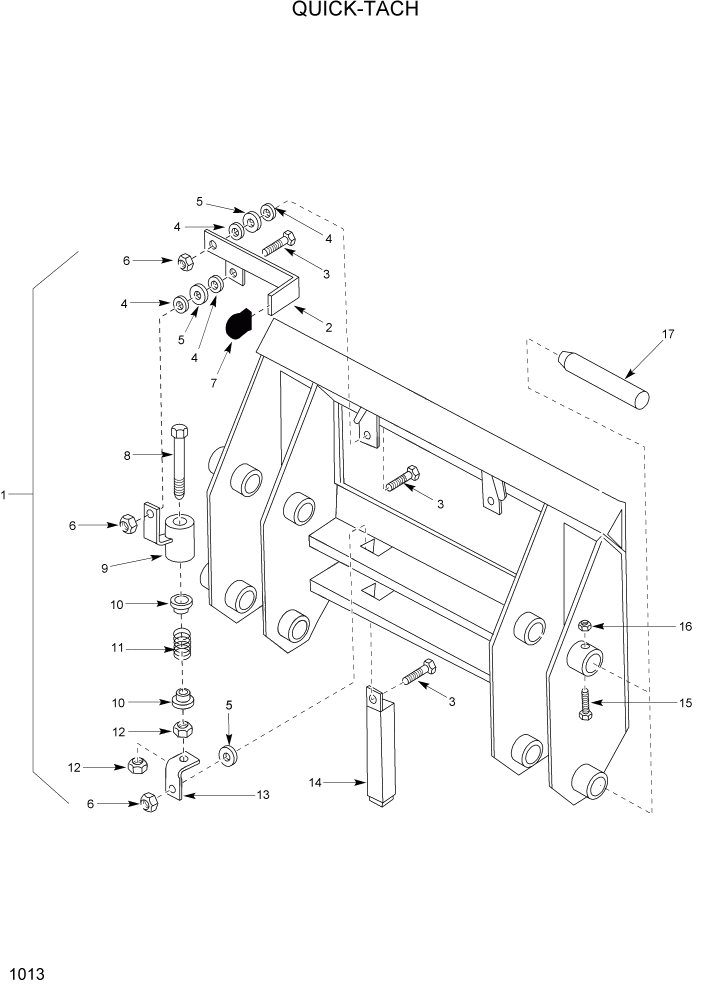 Схема запчастей Hyundai HSL400T - PAGE 1013 QUICK-TACH ГЛАВНАЯ РАМА