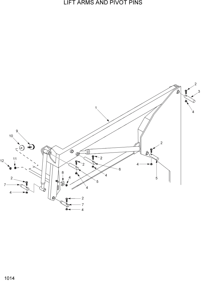 Схема запчастей Hyundai HSL400T - PAGE 1014 LIFT ARMS AND PIVOT PINS ГЛАВНАЯ РАМА