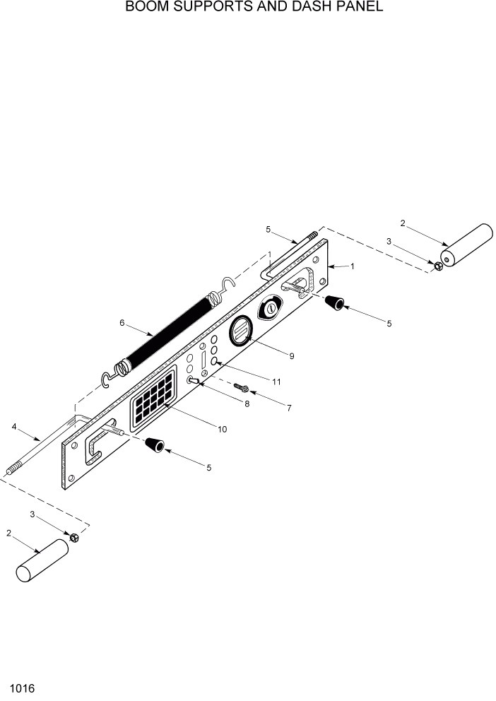 Схема запчастей Hyundai HSL400T - PAGE 1016 BOOM SUPPORTS AND DASH PANEL ГЛАВНАЯ РАМА