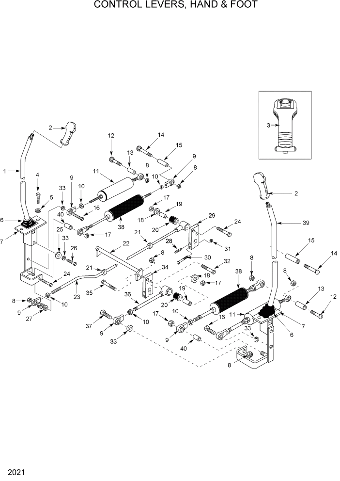 Схема запчастей Hyundai HSL400T - PAGE 2021 CONTROL LEVERS, HAND & FOOT КОНТРОЛЬ