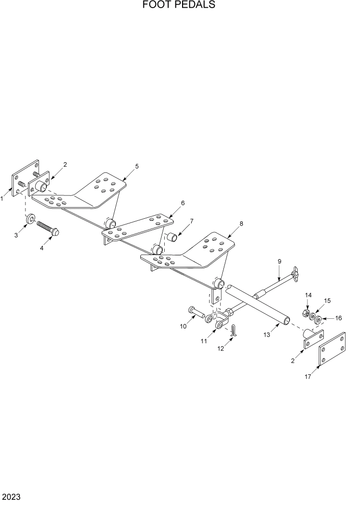 Схема запчастей Hyundai HSL400T - PAGE 2023 FOOT PEDALS КОНТРОЛЬ