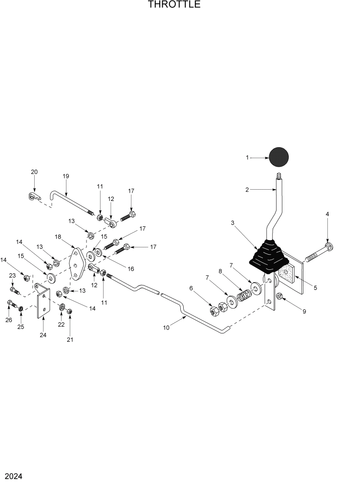 Схема запчастей Hyundai HSL400T - PAGE 2024 THROTTLE КОНТРОЛЬ