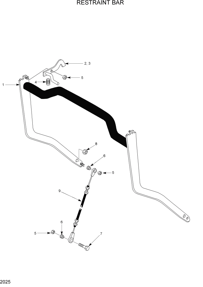 Схема запчастей Hyundai HSL400T - PAGE 2025 RESTRAINT BAR КОНТРОЛЬ