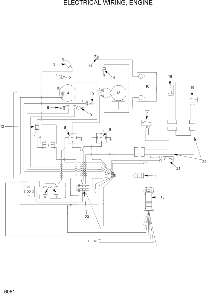 Схема запчастей Hyundai HSL400T - PAGE 6061 ELECTRICAL WIRING, ENGINE ЭЛЕКТРИЧЕСКАЯ СИСТЕМА