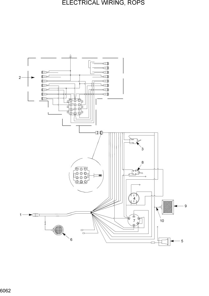 Схема запчастей Hyundai HSL400T - PAGE 6062 ELECTRICAL WIRING, ROPS ЭЛЕКТРИЧЕСКАЯ СИСТЕМА