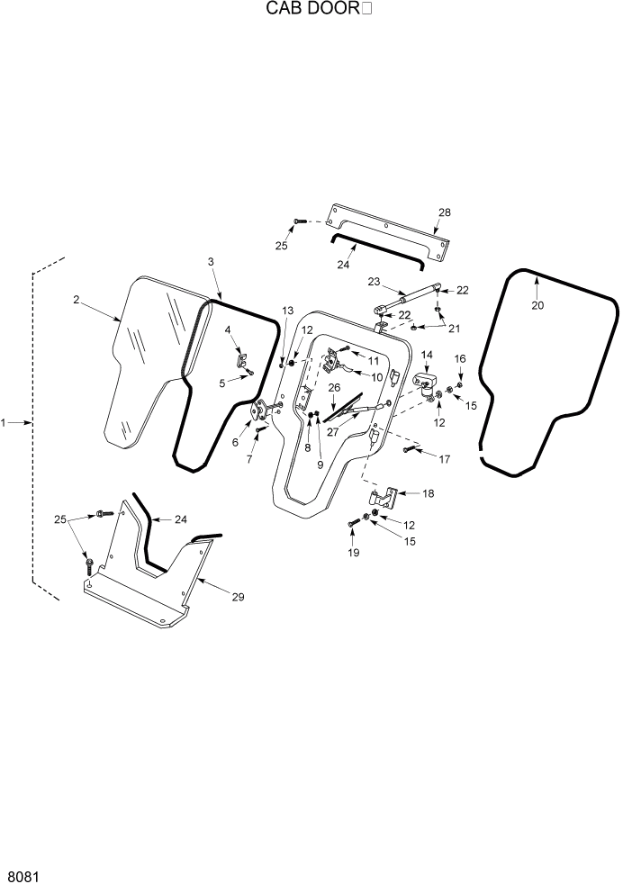 Схема запчастей Hyundai HSL400T - PAGE 8081 CAB DOOR ДОПОЛНИТЕЛЬНОЕ ОБОРУДОВАНИЕ И РУКОВОДСТВА