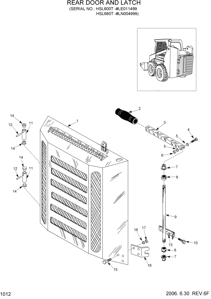 Схема запчастей Hyundai HSL680T - PAGE 1012 REAR DOOR AND LATCH ГЛАВНАЯ РАМА