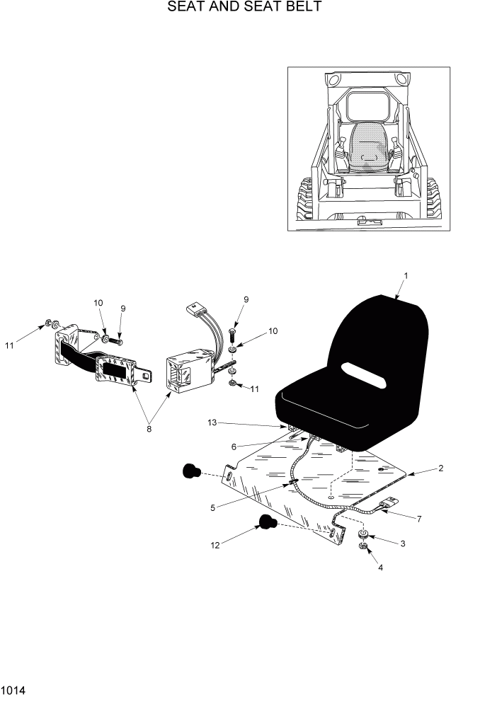 Схема запчастей Hyundai HSL680T - PAGE 1014 SEAT AND SEAT BELT ГЛАВНАЯ РАМА