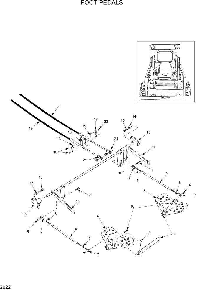 Схема запчастей Hyundai HSL680T - PAGE 2022 FOOT PEDALS КОНТРОЛЬ