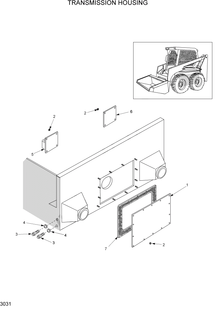 Схема запчастей Hyundai HSL680T - PAGE 3031 TRANSMISSION HOUSING КОНЕЧНАЯ ПЕРЕДАЧА ПРИВОДА