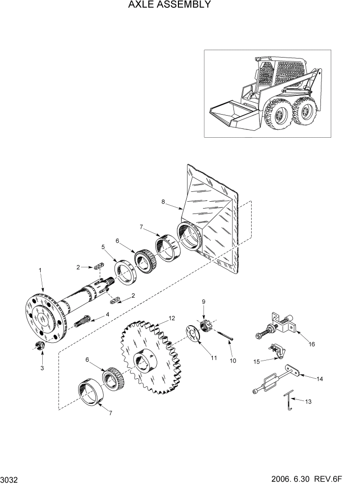 Схема запчастей Hyundai HSL680T - PAGE 3032 AXLE ASSEMBLY КОНЕЧНАЯ ПЕРЕДАЧА ПРИВОДА