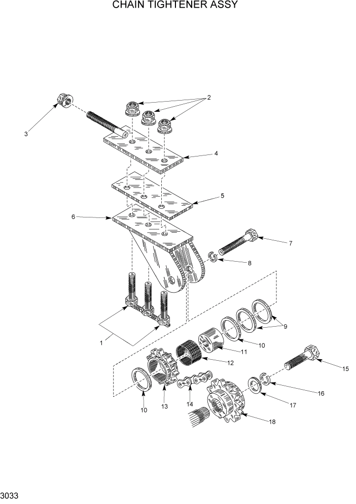 Схема запчастей Hyundai HSL680T - PAGE 3033 CHAIN TIGHTENER ASSY КОНЕЧНАЯ ПЕРЕДАЧА ПРИВОДА