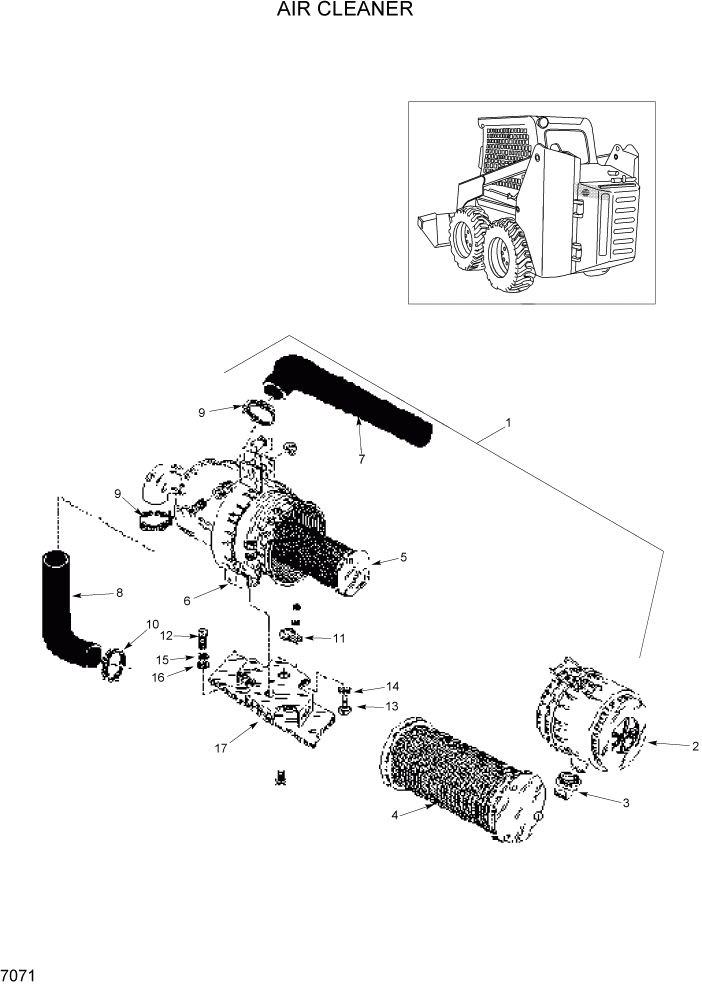 Схема запчастей Hyundai HSL680T - PAGE 7071 AIR CLEANER ДВИГАТЕЛЬ ОБОРУДОВАНИЕ