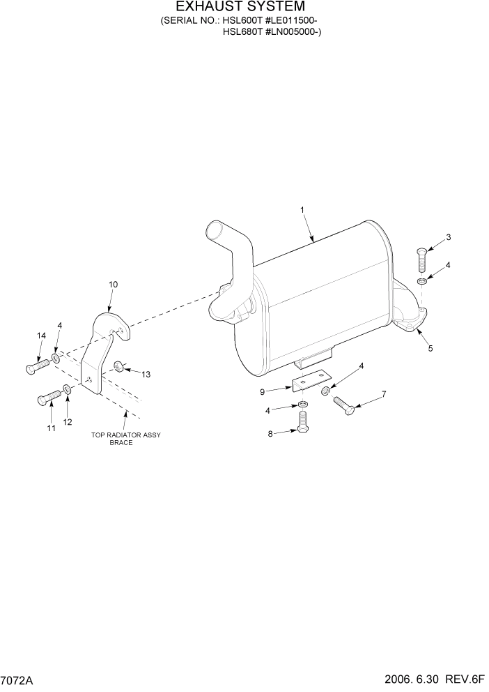 Схема запчастей Hyundai HSL680T - PAGE 7072A EXHAUST SYSTEM ДВИГАТЕЛЬ ОБОРУДОВАНИЕ