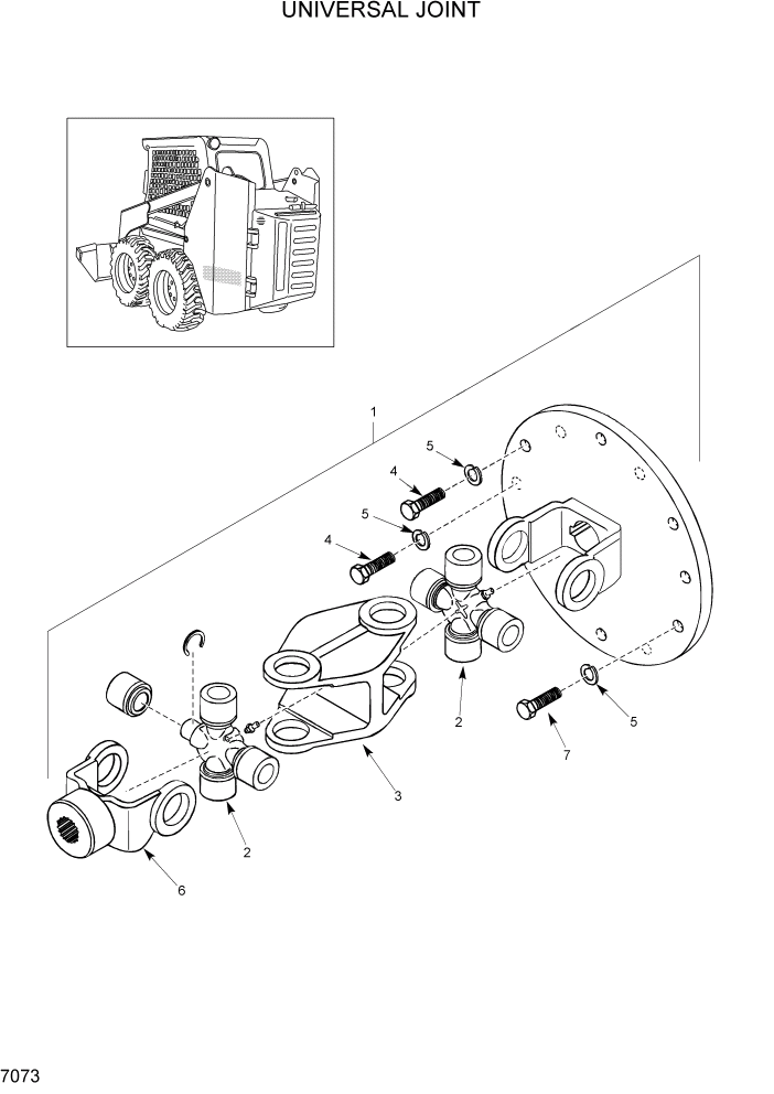 Схема запчастей Hyundai HSL680T - PAGE 7073 UNIVERSAL JOINT ДВИГАТЕЛЬ ОБОРУДОВАНИЕ