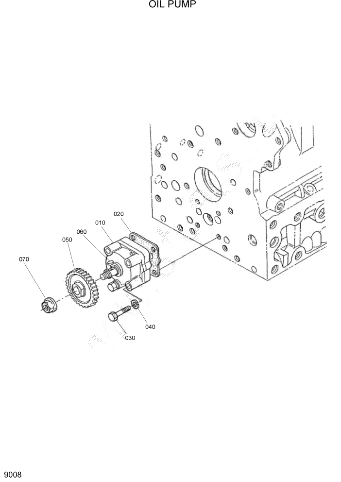 Схема запчастей Hyundai HSL680T - PAGE 9008 OIL PUMP ДВИГАТЕЛЬ БАЗА