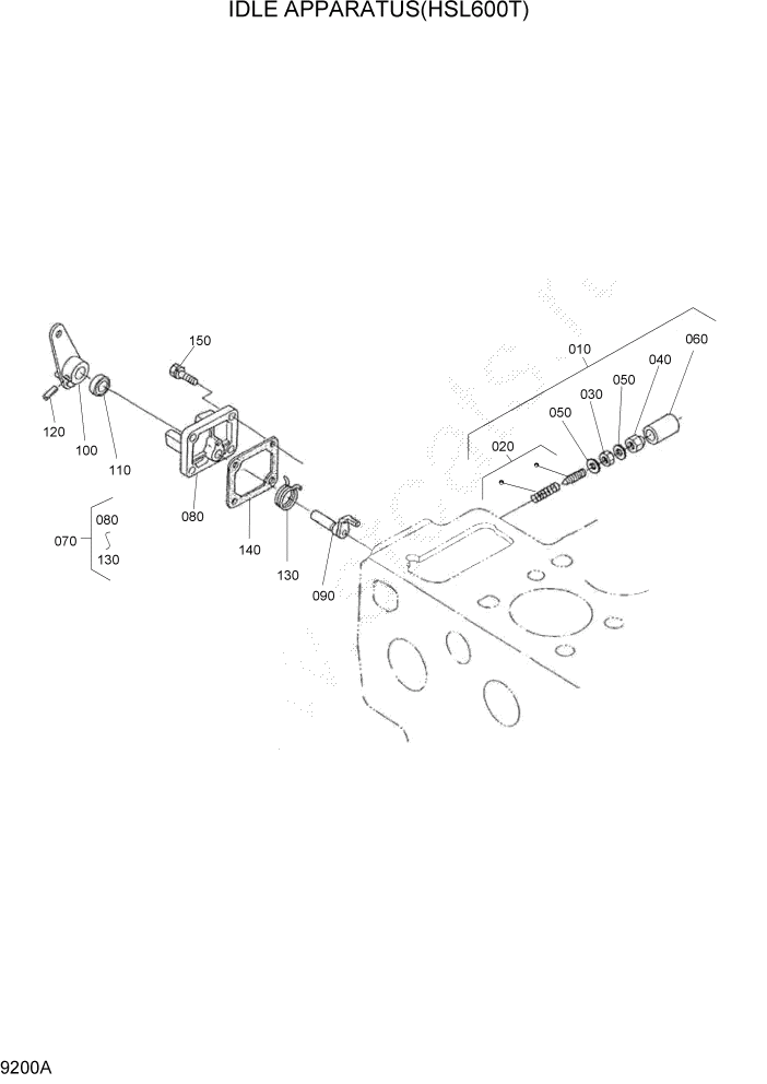 Схема запчастей Hyundai HSL680T - PAGE 9200A IDLE APPARATUS(HSL600T) ДВИГАТЕЛЬ БАЗА