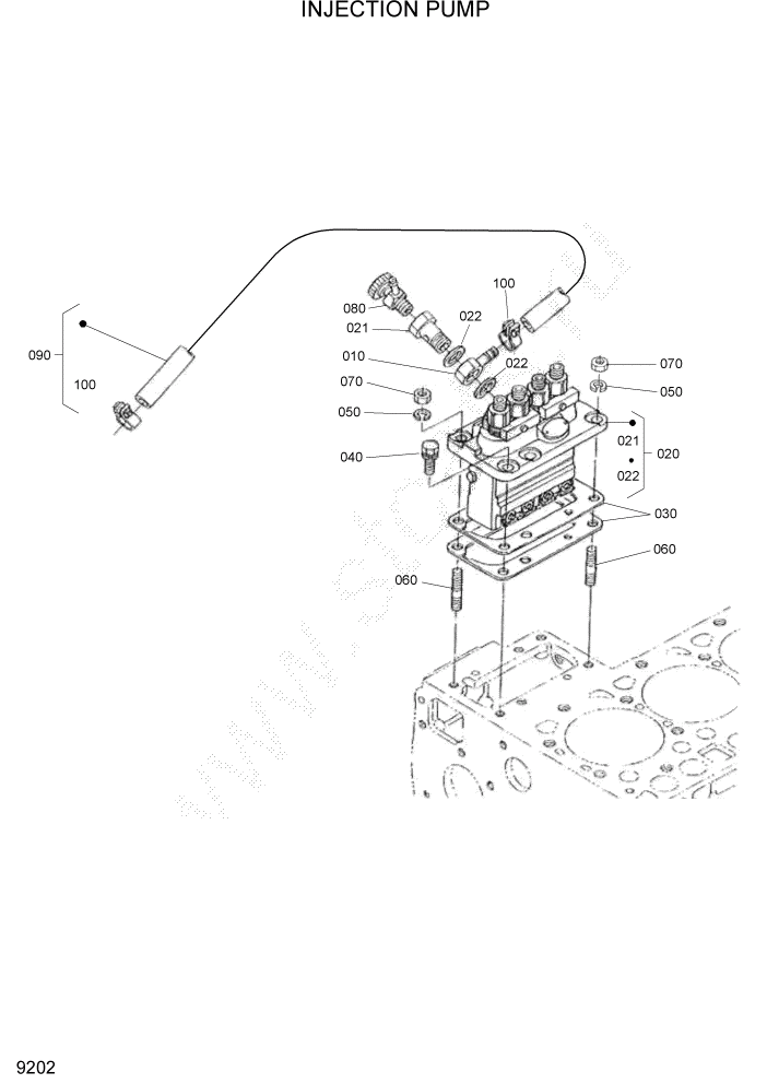 Схема запчастей Hyundai HSL680T - PAGE 9202 INJECTION PUMP ДВИГАТЕЛЬ БАЗА