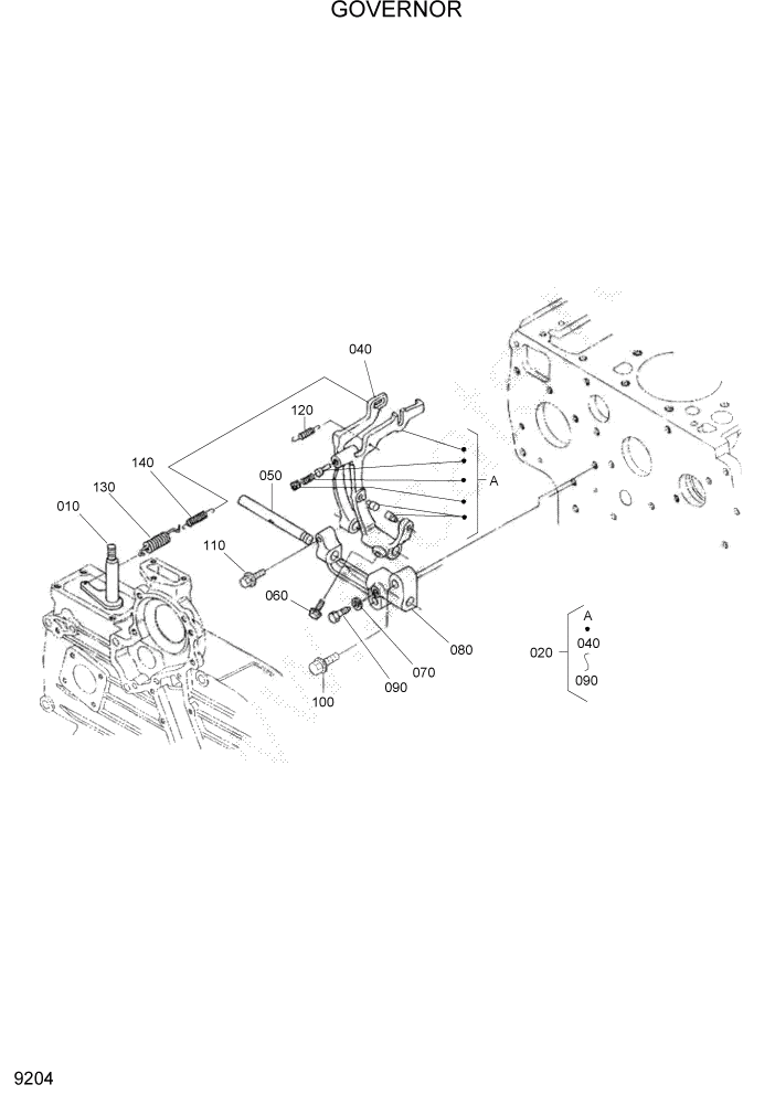 Схема запчастей Hyundai HSL680T - PAGE 9204 GOVERNOR ДВИГАТЕЛЬ БАЗА