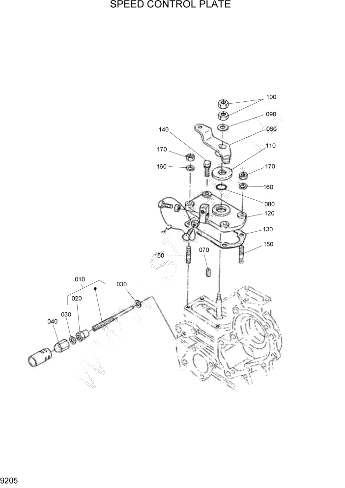 Схема запчастей Hyundai HSL680T - PAGE 9205 SPEED CONTROL PLATE ДВИГАТЕЛЬ БАЗА