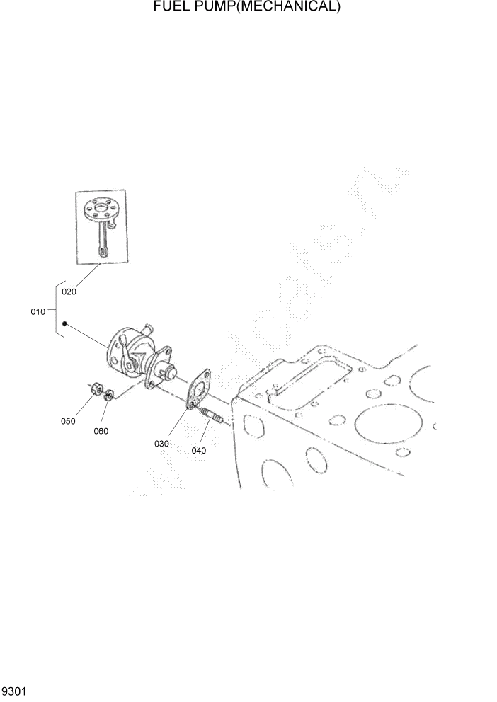 Схема запчастей Hyundai HSL680T - PAGE 9301 FUEL PUMP(MECHANICAL) ДВИГАТЕЛЬ БАЗА