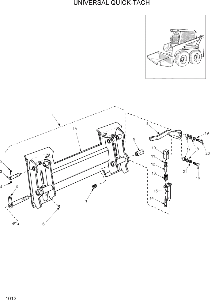 Схема запчастей Hyundai HSL800T - PAGE 1013 UNIVERSAL QUICK-TACH ГЛАВНАЯ РАМА