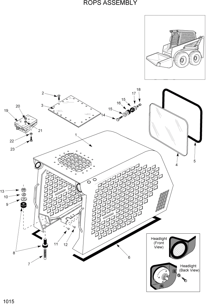 Схема запчастей Hyundai HSL800T - PAGE 1015 ROPS ASSEMBLY ГЛАВНАЯ РАМА