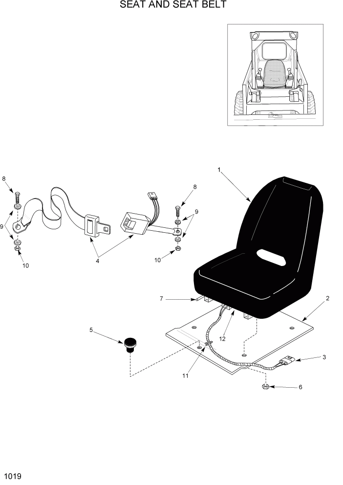 Схема запчастей Hyundai HSL800T - PAGE 1019 SEAT AND SEAT BELT ГЛАВНАЯ РАМА