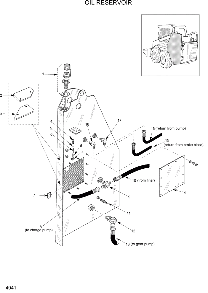 Схема запчастей Hyundai HSL800T - PAGE 4041 OIL RESERVOIR ГИДРАВЛИЧЕСКАЯ СИСТЕМА