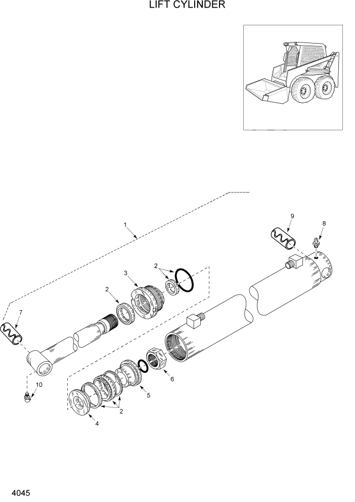 Схема запчастей Hyundai HSL800T - PAGE 4045 LIFT CYLINDER ГИДРАВЛИЧЕСКАЯ СИСТЕМА