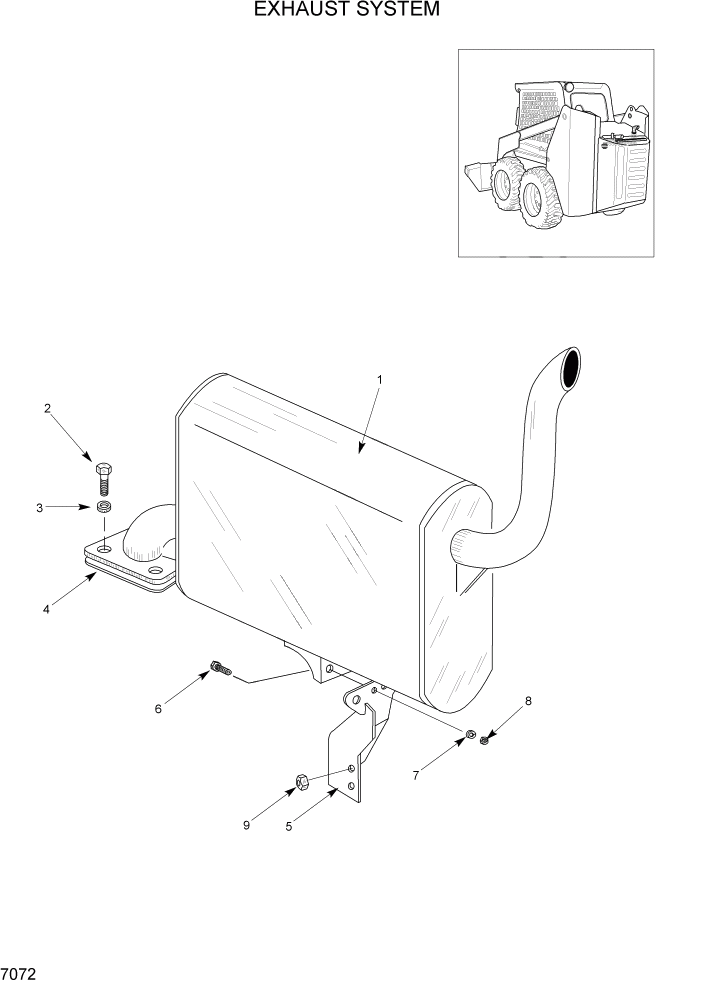 Схема запчастей Hyundai HSL800T - PAGE 7072 EXHAUST SYSTEM ДВИГАТЕЛЬ ОБОРУДОВАНИЕ