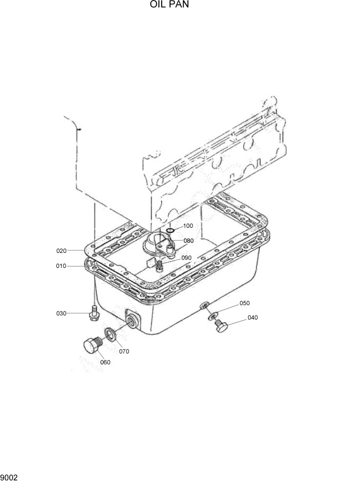 Схема запчастей Hyundai HSL800T - PAGE 9002 OIL PAN ДВИГАТЕЛЬ БАЗА